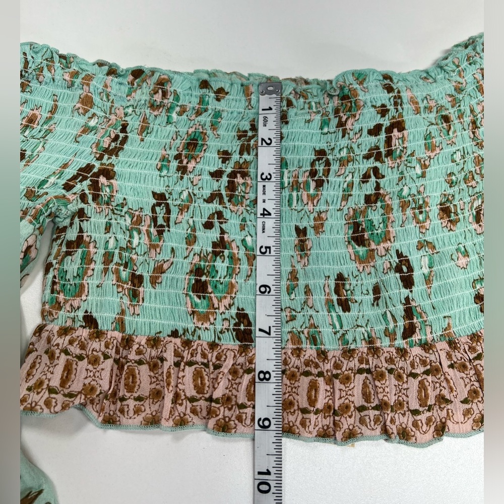 Anthropologie RAGA Shirred Bell Sleeve Crop Top New With Tags Size Small - Picture 8 of 13